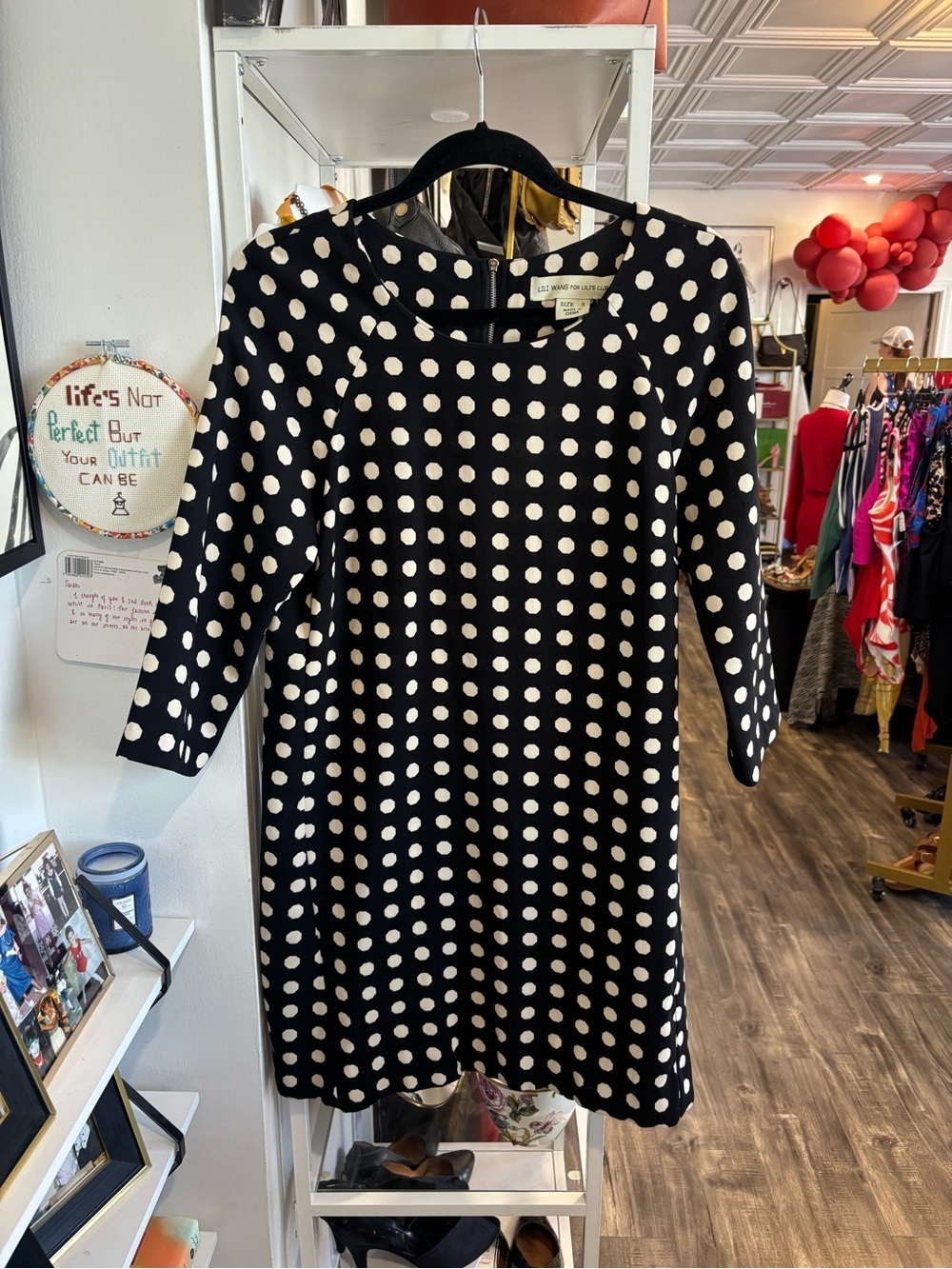 Black and White Polka Dot Shift Dress - Classic Women’s Dress